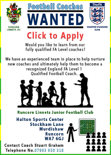 Become a coach for Runcorn Linnets Juniors